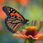 monarch-butterfly-standing-on-a-zinnia-flower-feeding-on-nectar-photo